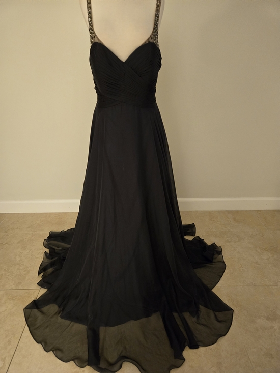 Alyce Paris Dresses & Skirts - Alyce Paris Black Beaded-Strap Maxi Gown